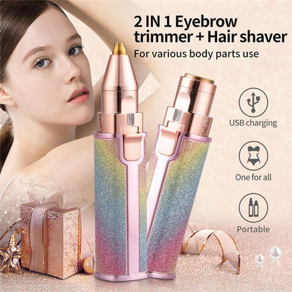 2-in-1 Eyebrow Trimmer Electric for Women - High Quality Hair Removal Tool