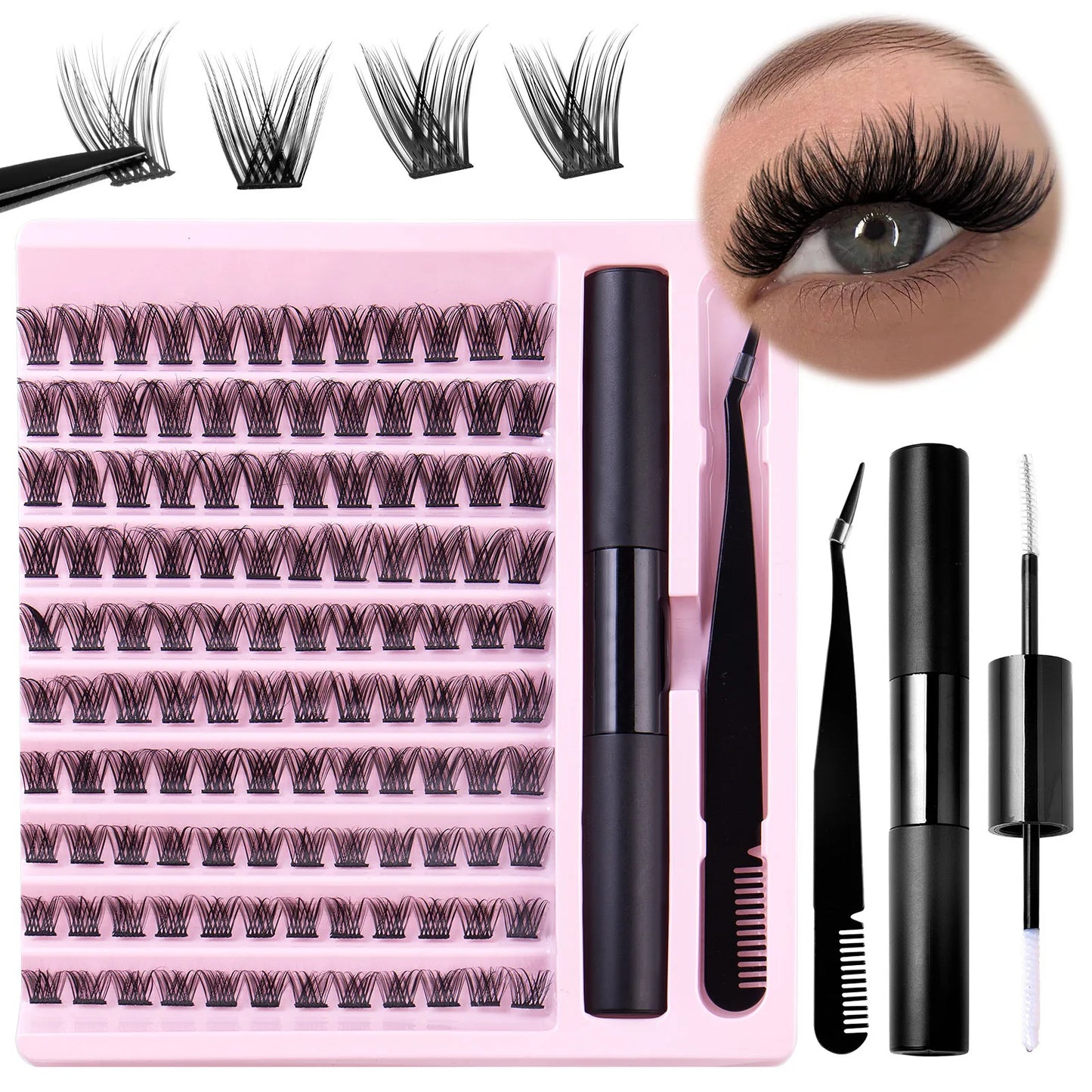 Kashees Mink & Soft Natural DIY Cluster Lashes Extension Kit
